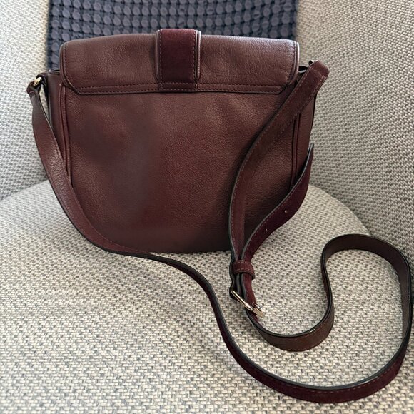 Kate Spade Marsi Hunts Place Burgundy Leather Saddle Bag - Leather and Suede - Picture 7 of 8